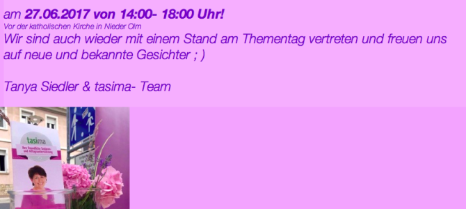 Thementag am 27. Juni 2017 in Nieder-Olm Thementag am 27. Juni 2017 in Nieder-Olm